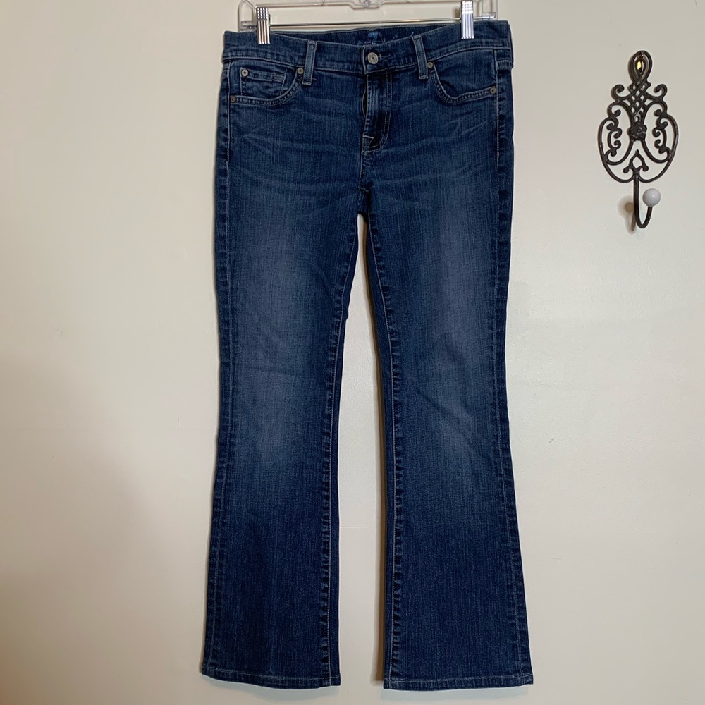 7 For All Mankind Bling Pocket Boot Cut Jeans - Picture 1 of 7